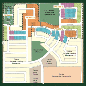A map showing lots in Phase 3 of Keswick Landing