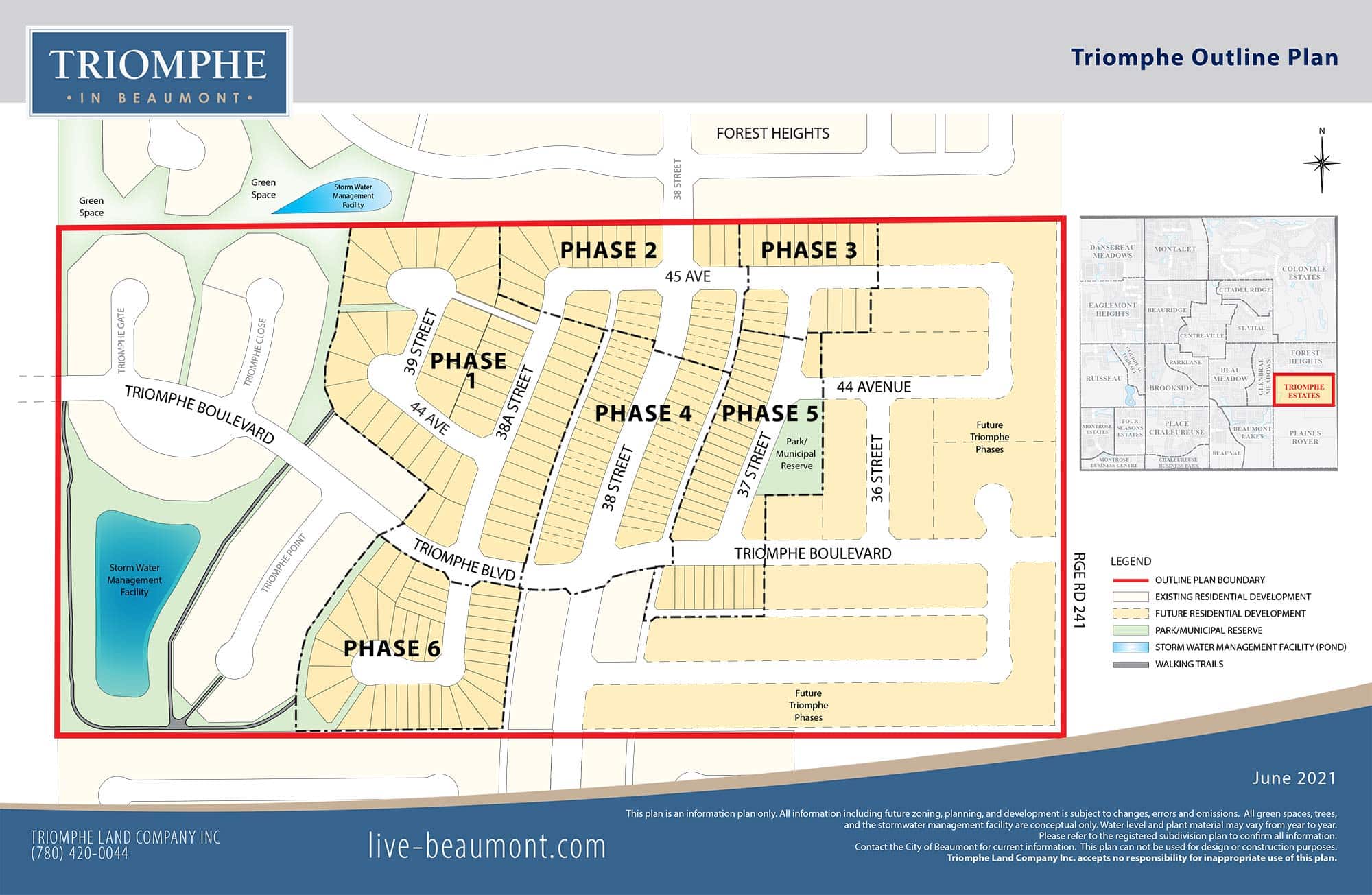 master lot plan of Triomphe in Beaumont