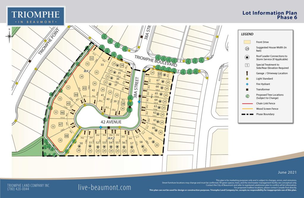 lot map of phase 6 in triomphe estates, beaumont